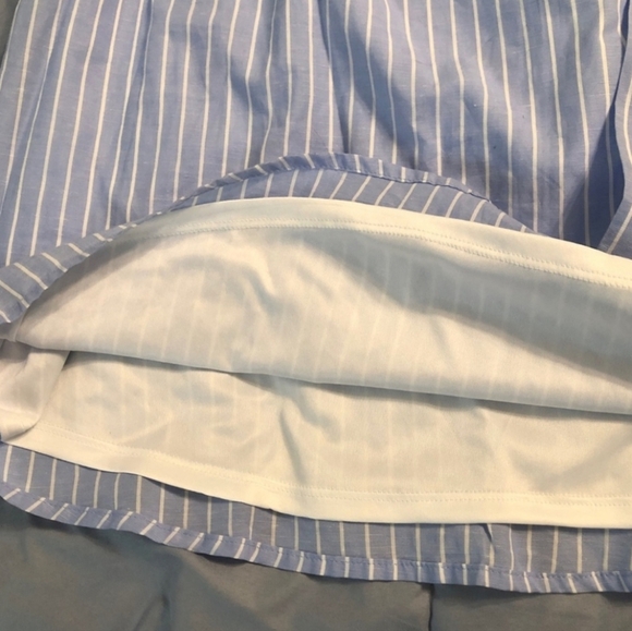 Express Blue Strip Off the Shoulder Tie Dress S/P - Picture 7 of 7